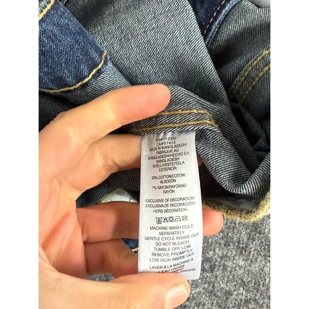 True Religion Jacket Mens Small Blue Denim Trucker Bomber Jean Coat N82